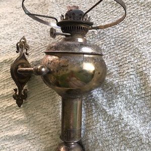 Antique Victorian Brass Oil Lamp Marine Nautical Ship Hanging Duplex England.